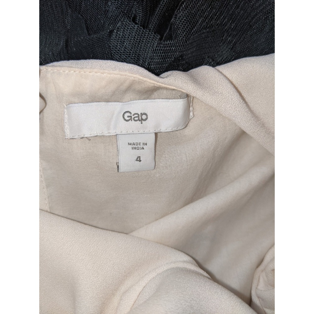 Gap Women's Dress Ruffle Bottom Size 4 Black White Colorblock - Picture 5 of 12
